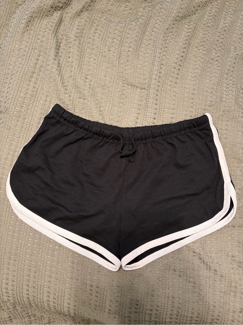 Women's Black Athletic Shorts with White Trim